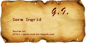 Germ Ingrid névjegykártya